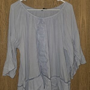 Hannah Sky Blue Boho Blouse